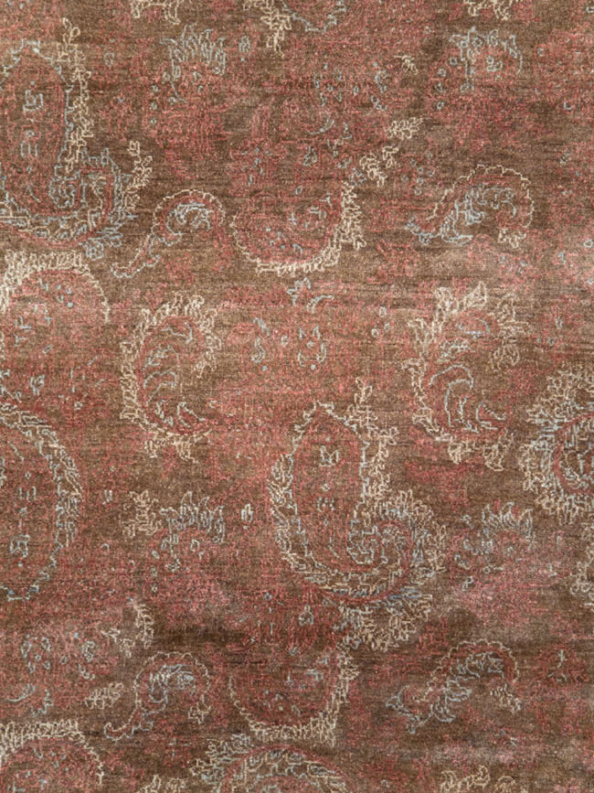 Vintage Persian Mashad Carpet, No.29464 - Staging