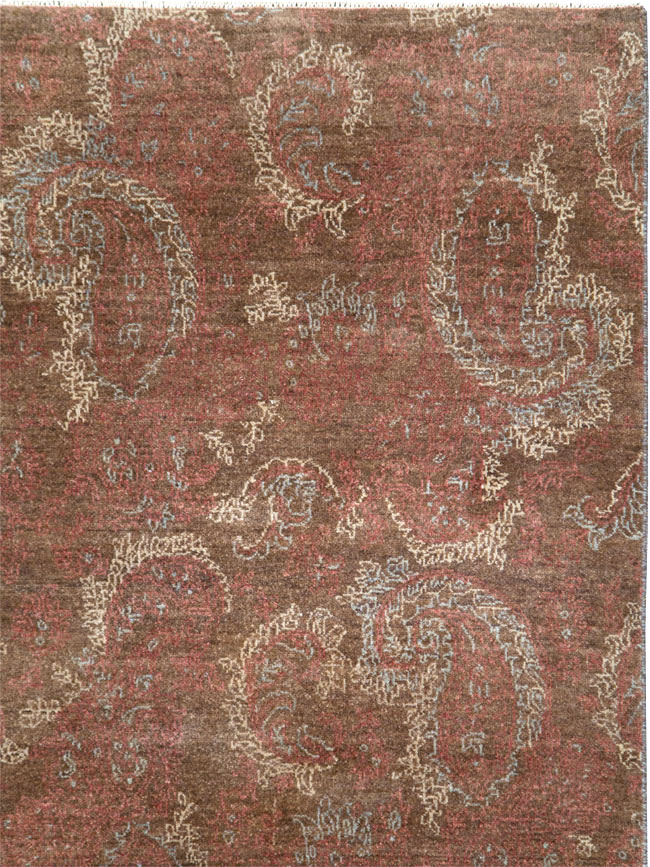 Vintage Persian Mashad Carpet, No.29464 - Staging