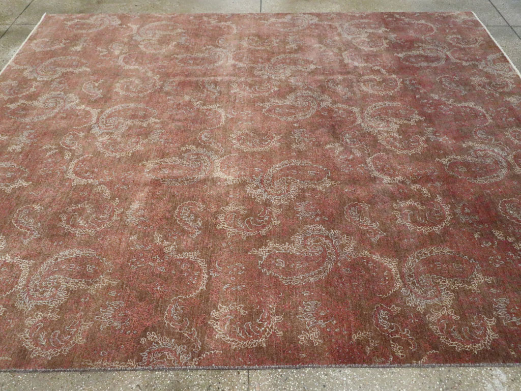 Vintage Persian Mashad Carpet, No.29464 - Staging