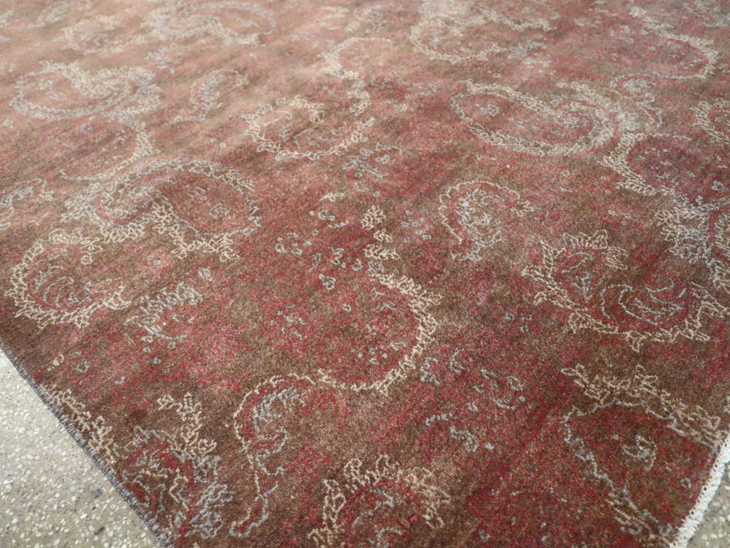 Vintage Persian Mashad Carpet, No.29464 - Staging