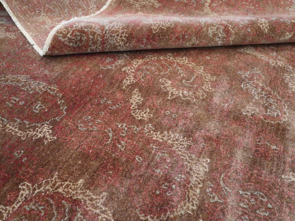 Vintage Persian Mashad Carpet, No.29464 - Staging