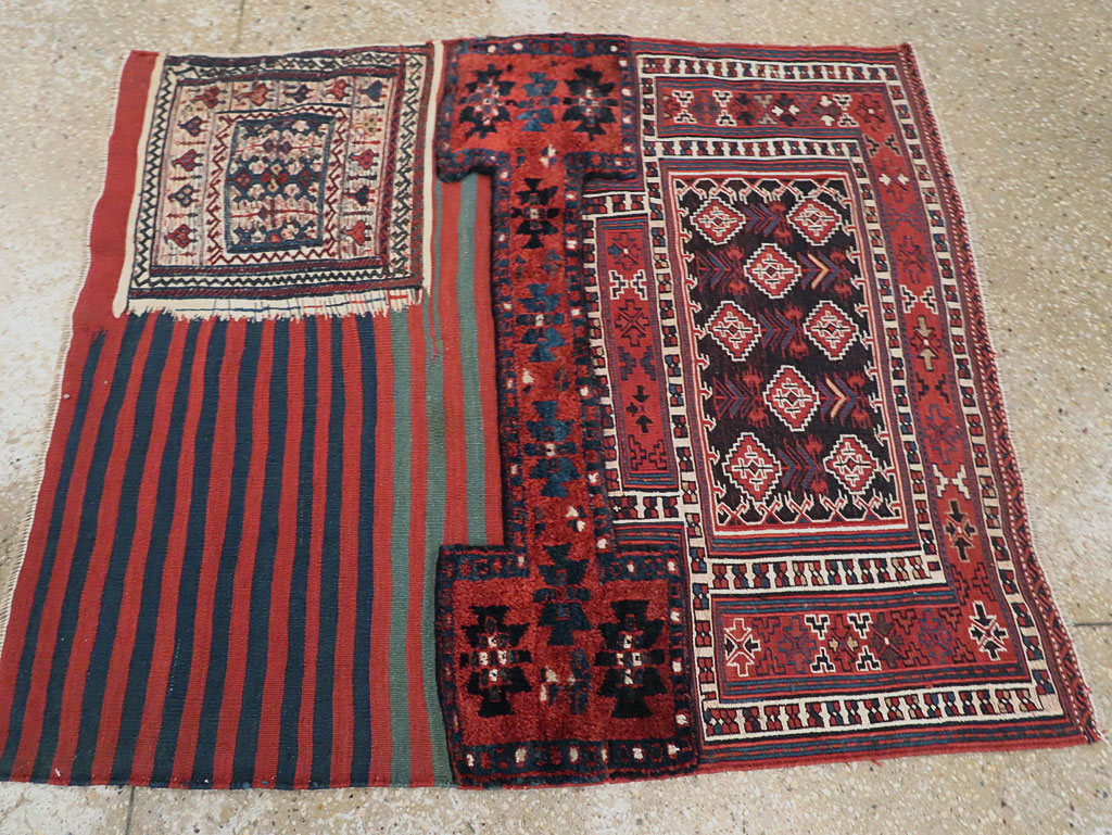 Mid-20th Century Persian Flatweave Kilim, No.29473 - Staging