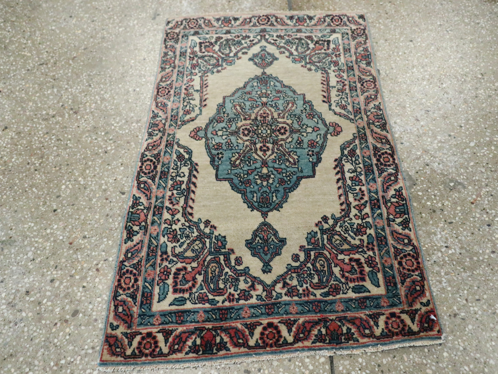 Antique Persian Tabriz Hagi Jalili Throw Rug, No.29482 - Staging