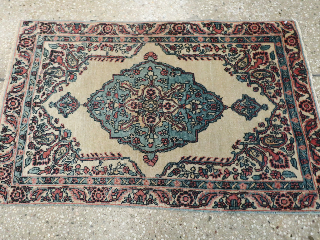 Antique Persian Tabriz Hagi Jalili Throw Rug, No.29482 - Staging