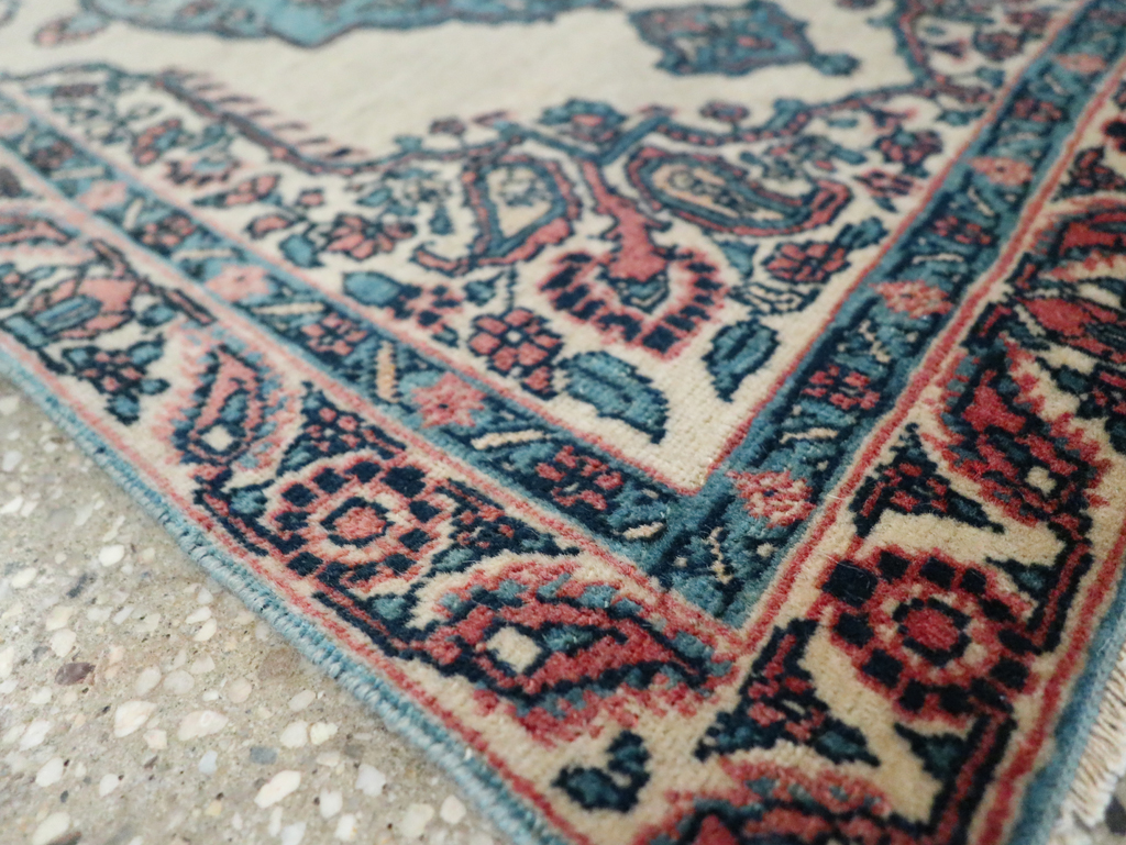 Antique Persian Tabriz Hagi Jalili Throw Rug, No.29482 - Staging