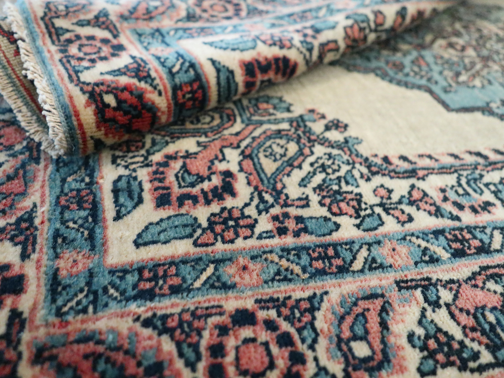 Antique Persian Tabriz Hagi Jalili Throw Rug, No.29482 - Staging