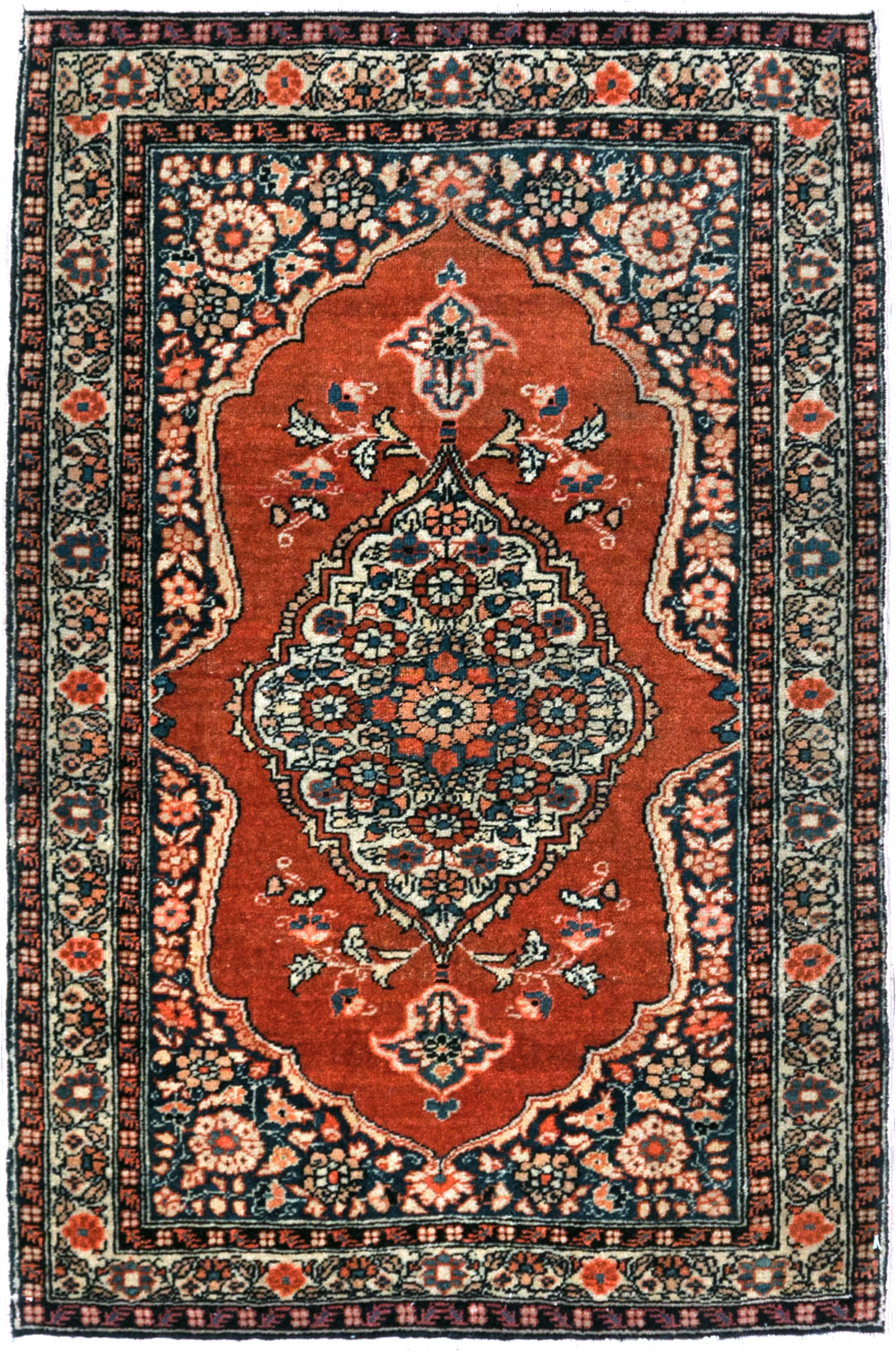 Antique Persian Tabriz Haji Jalili Throw Rug, No.29492 - Staging
