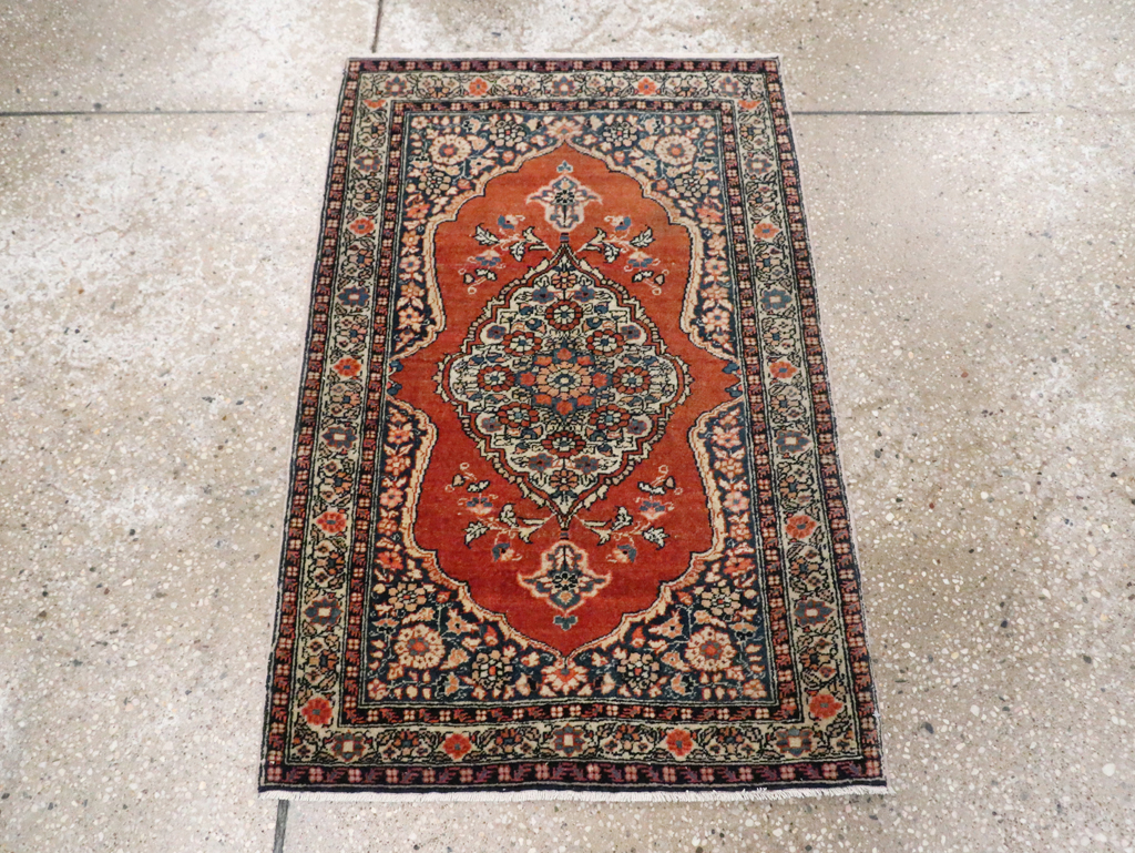 Antique Persian Tabriz Haji Jalili Throw Rug, No.29492 - Staging