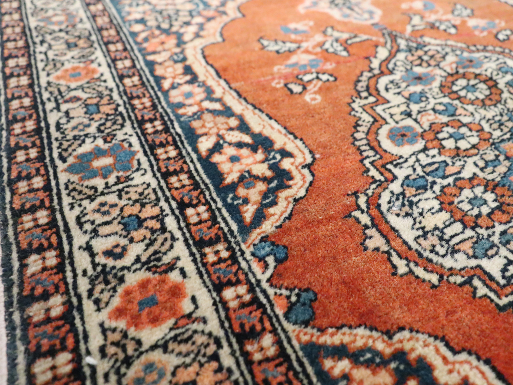 Antique Persian Tabriz Haji Jalili Throw Rug, No.29492 - Staging
