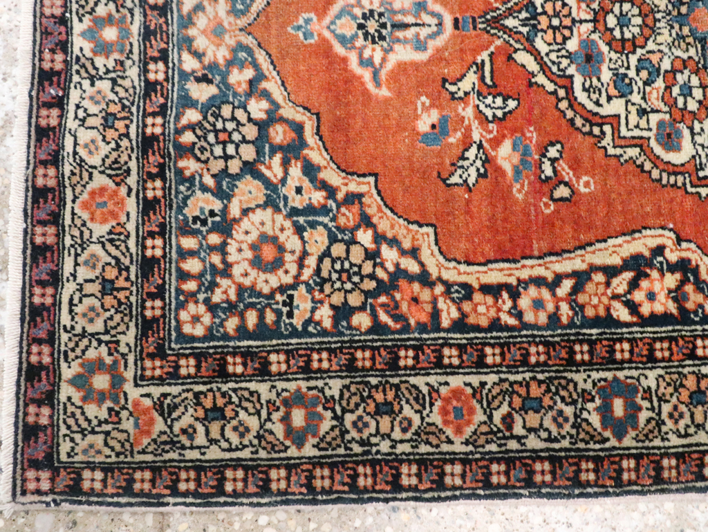 Antique Persian Tabriz Haji Jalili Throw Rug, No.29492 - Staging