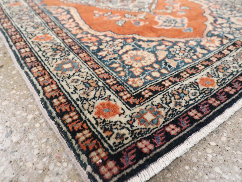 Antique Persian Tabriz Haji Jalili Throw Rug, No.29492 - Staging