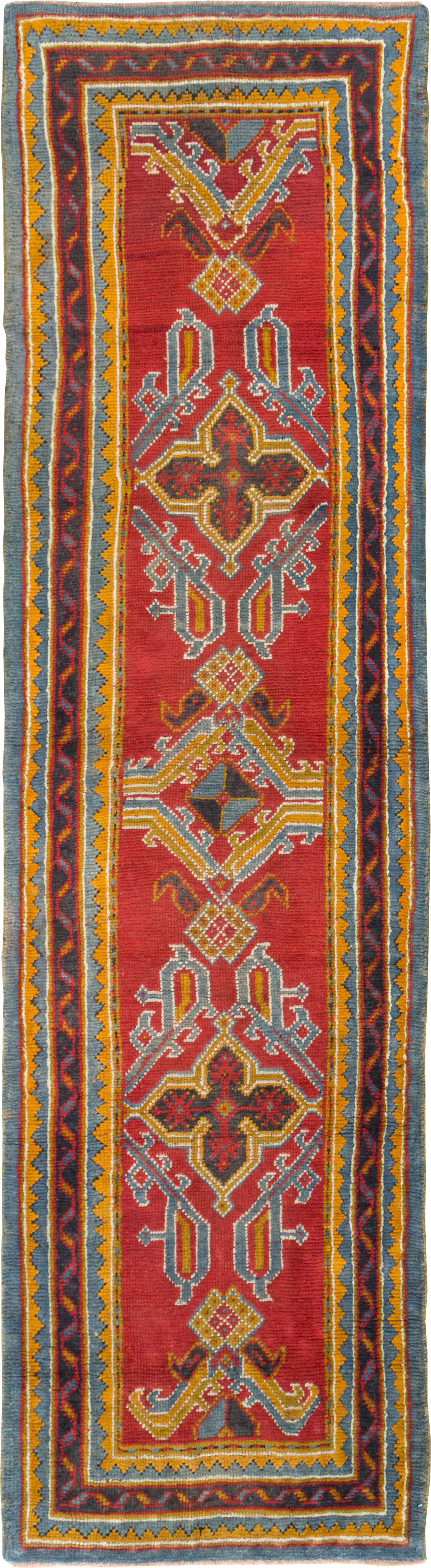 Antique Turkish Oushak Runner, No.29494 - Staging