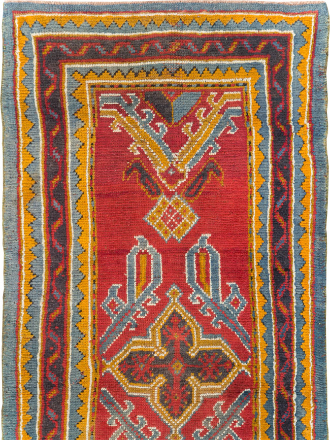 Antique Turkish Oushak Runner, No.29494 - Staging