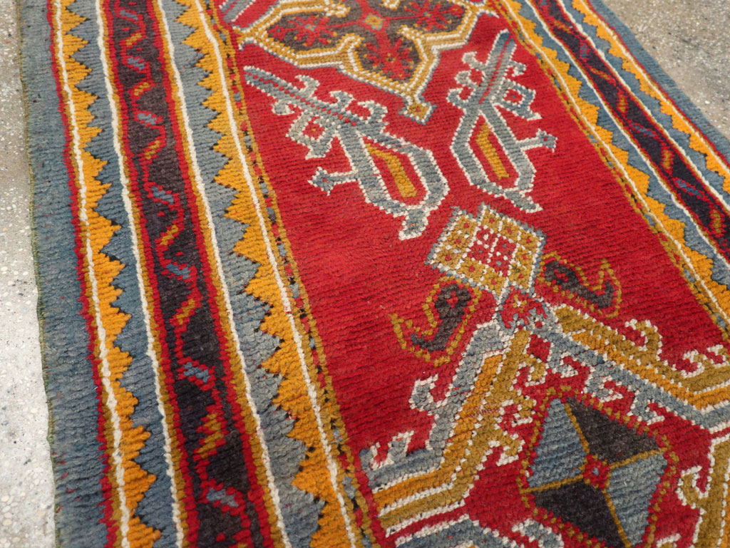 Antique Turkish Oushak Runner, No.29494 - Staging