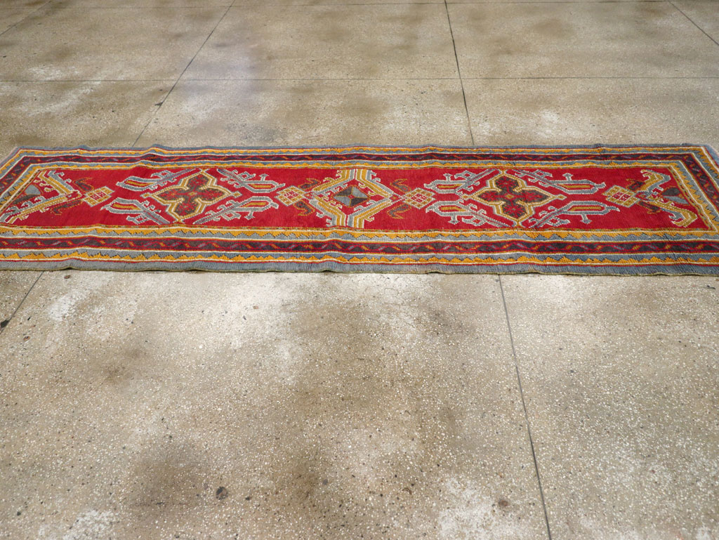 Antique Turkish Oushak Runner, No.29494 - Staging