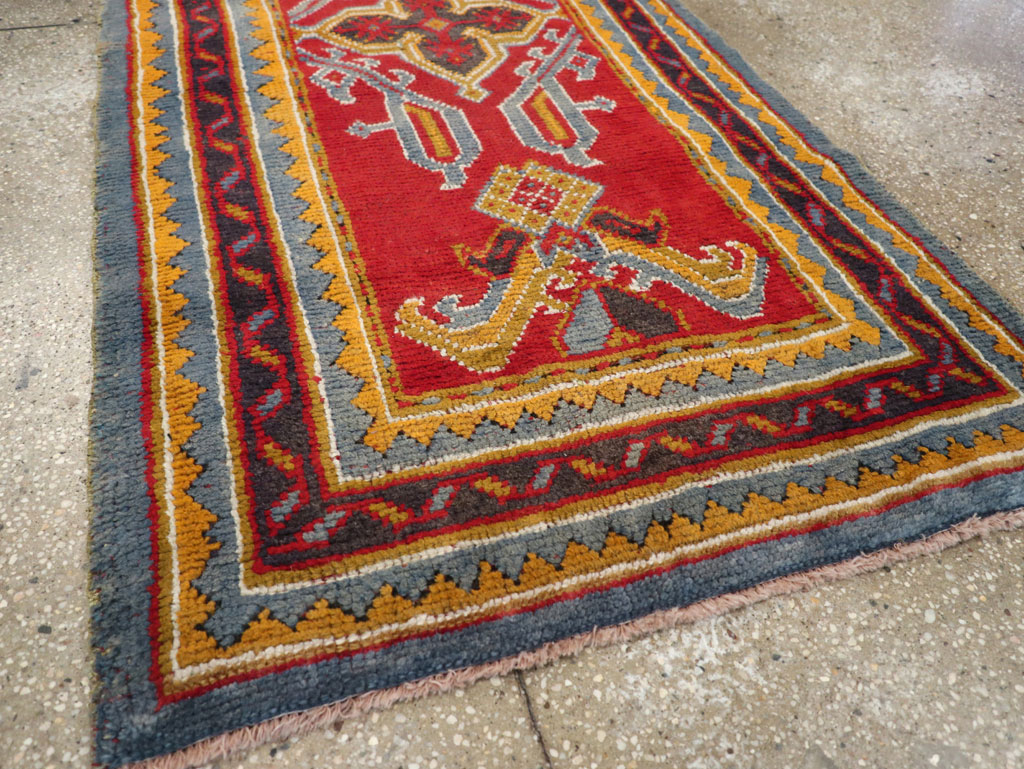 Antique Turkish Oushak Runner, No.29494 - Staging