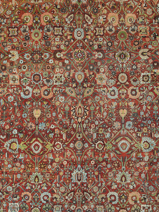 Antique Persian Bidjar Oversize Carpet, No.29500 - Staging