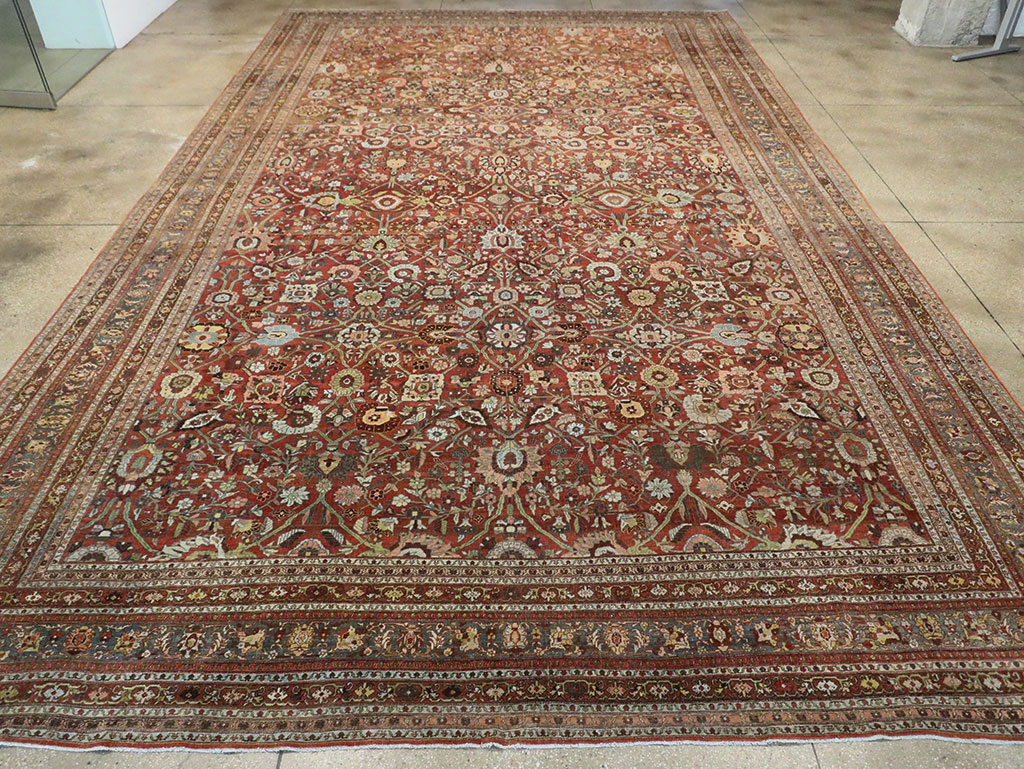 Antique Persian Bidjar Oversize Carpet, No.29500 - Staging