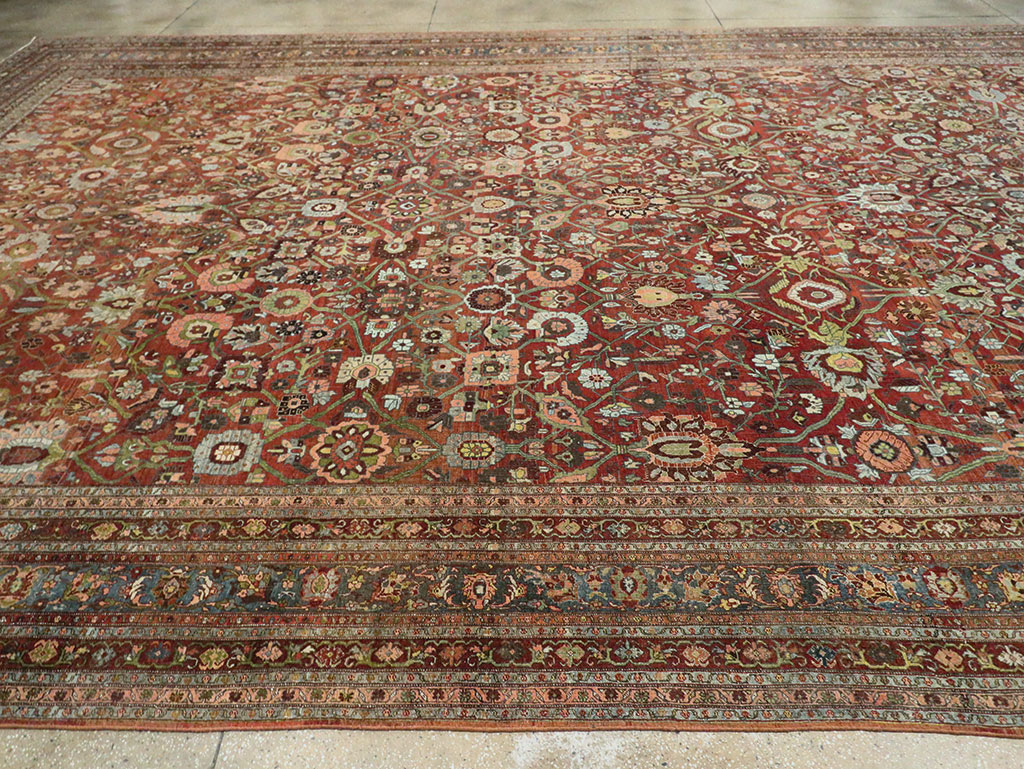 Antique Persian Bidjar Oversize Carpet, No.29500 - Staging