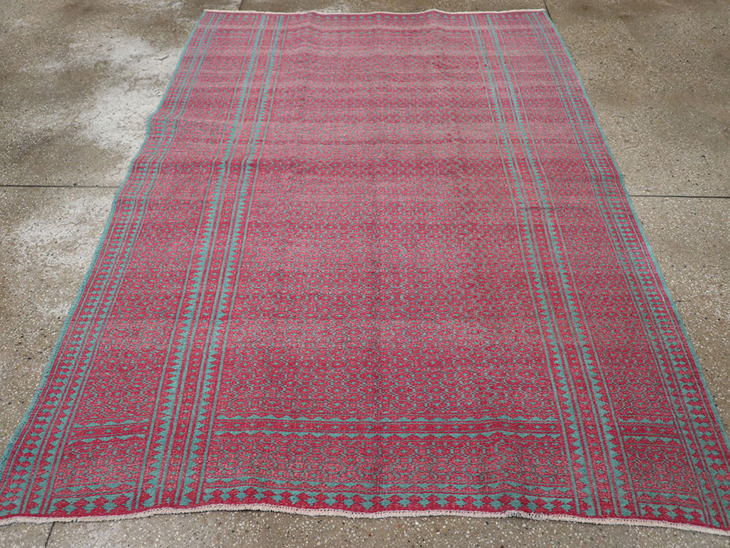 Vintage Persian Flatweave Kilim Accent Rug, No.29504 - Staging