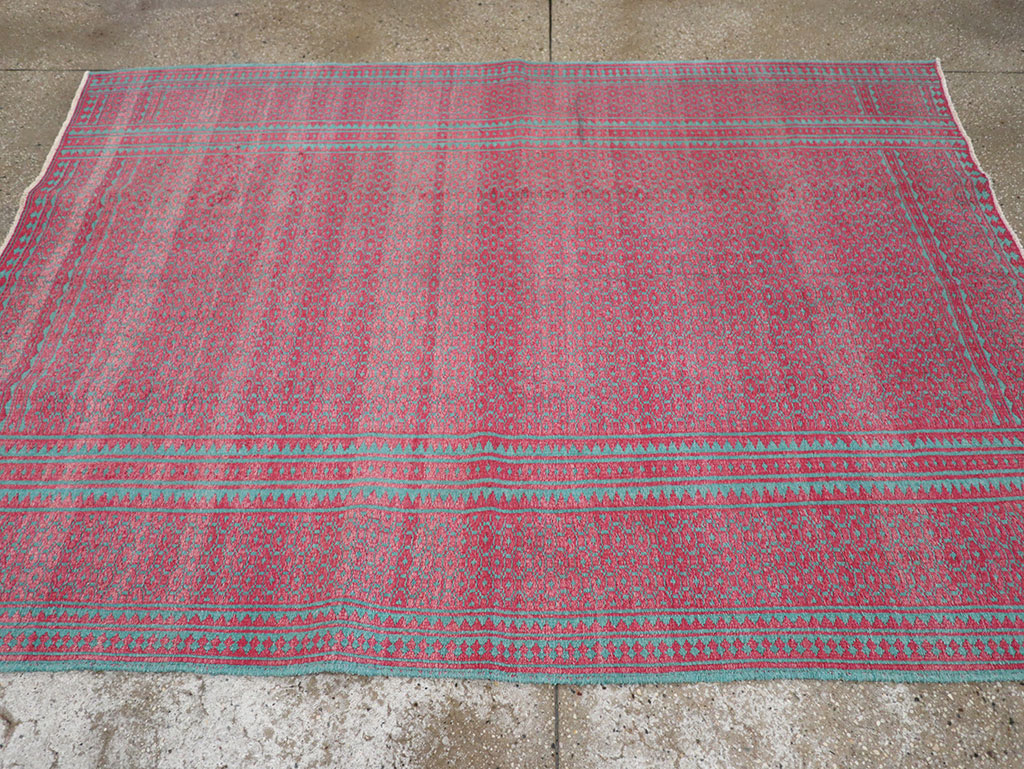 Vintage Persian Flatweave Kilim Accent Rug, No.29504 - Staging