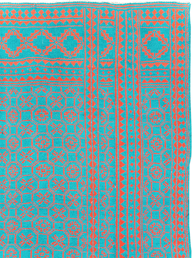 Vintage Persian Flatweave Kilim Room Size Carpet, No.29507 - Staging