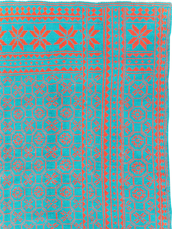 Vintage Persian Flatweave Kilim Room Size Carpet, No.29507 - Staging