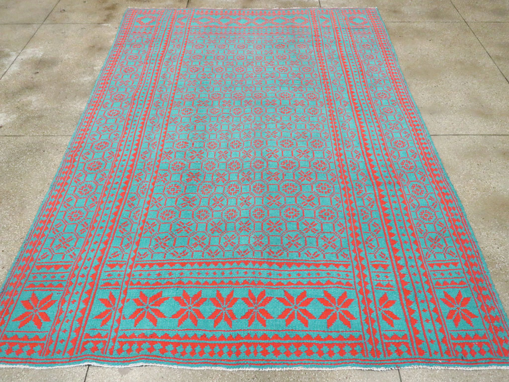 Vintage Persian Flatweave Kilim Room Size Carpet, No.29507 - Staging