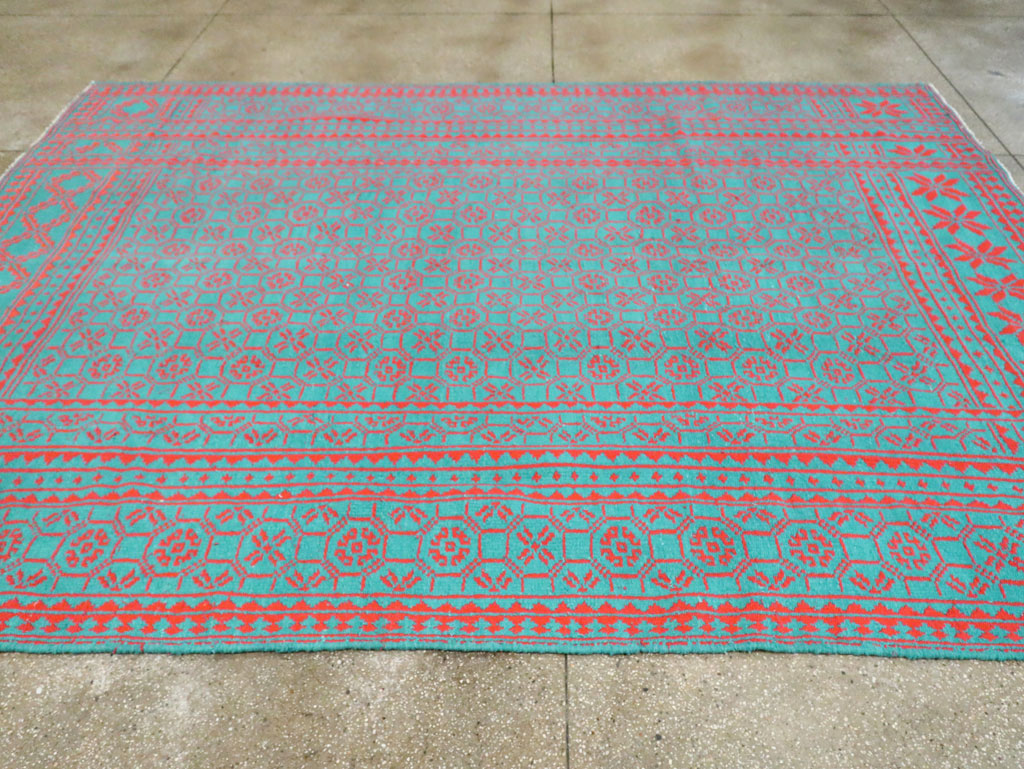 Vintage Persian Flatweave Kilim Room Size Carpet, No.29507 - Staging