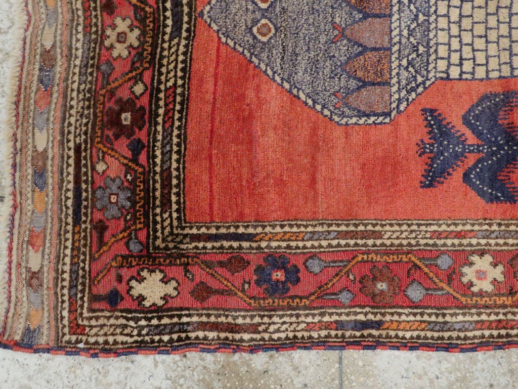 Vintage Central Asian Baluch Throw Rug, No.29517 - Staging