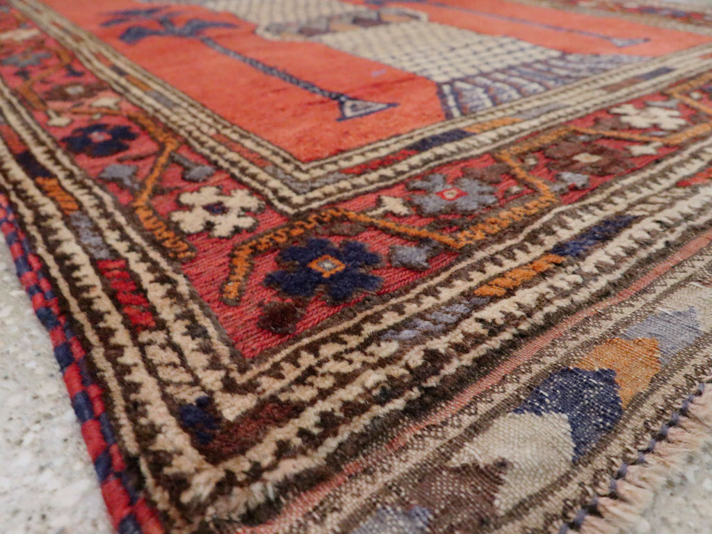 Vintage Central Asian Baluch Throw Rug, No.29517 - Staging