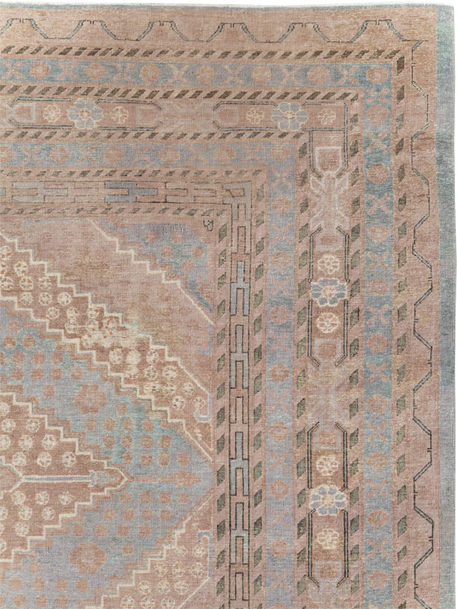 Antique East Turkestan Khotan Room Size Carpet, No.29518 - Staging