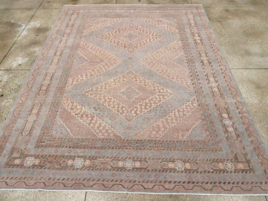 Antique East Turkestan Khotan Room Size Carpet, No.29518 - Staging