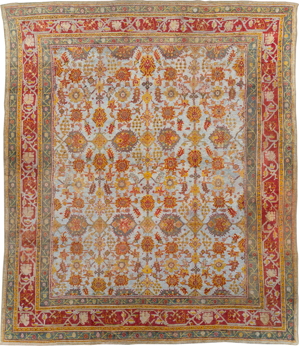 Antique Turkish Oushak Carpet, No.29519 - Staging
