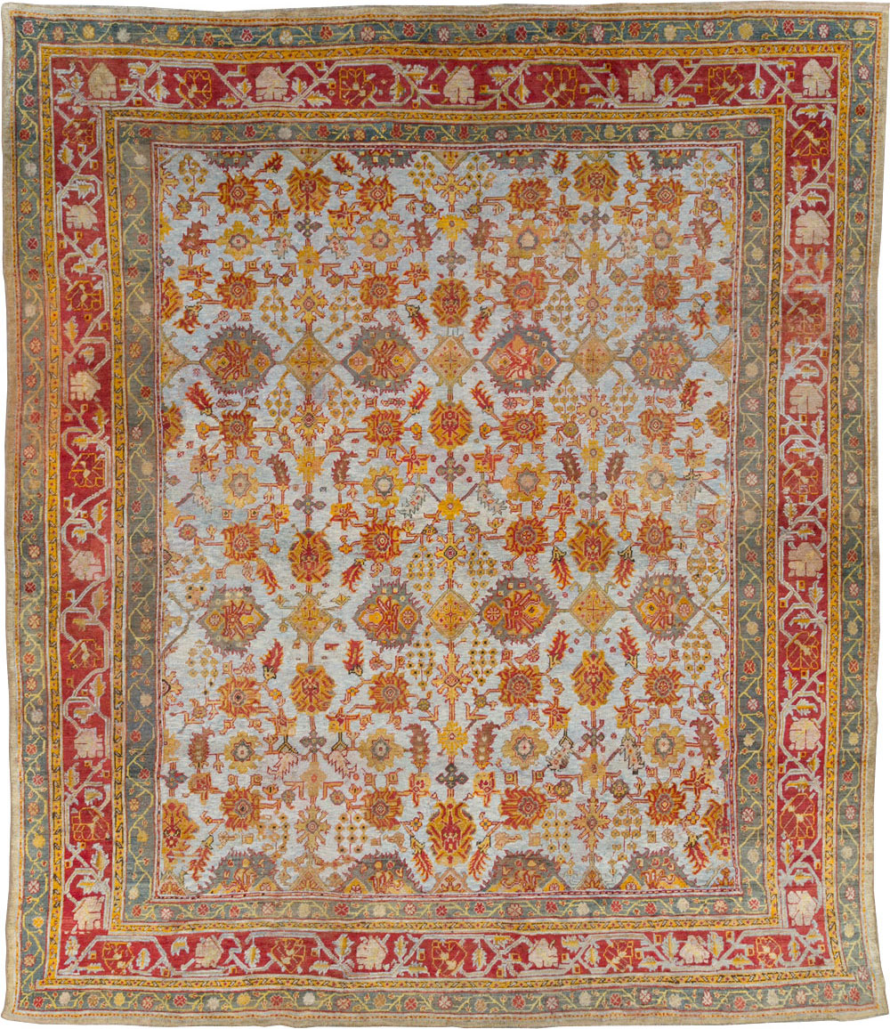 Antique Turkish Oushak Carpet, No.29519 - Staging