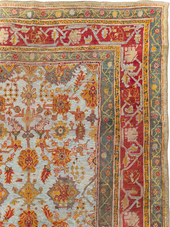 Antique Turkish Oushak Carpet, No.29519 - Staging
