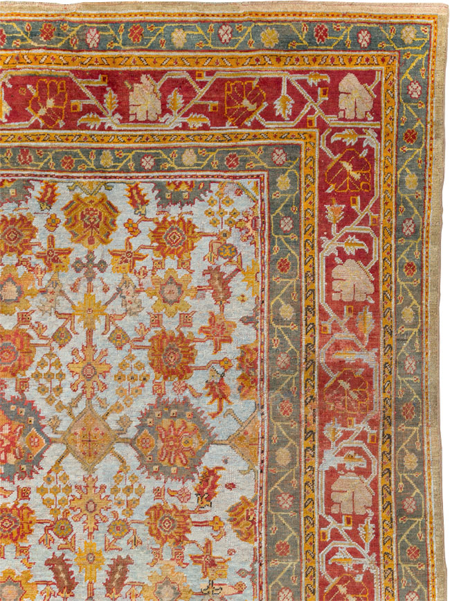 Antique Turkish Oushak Carpet, No.29519 - Staging