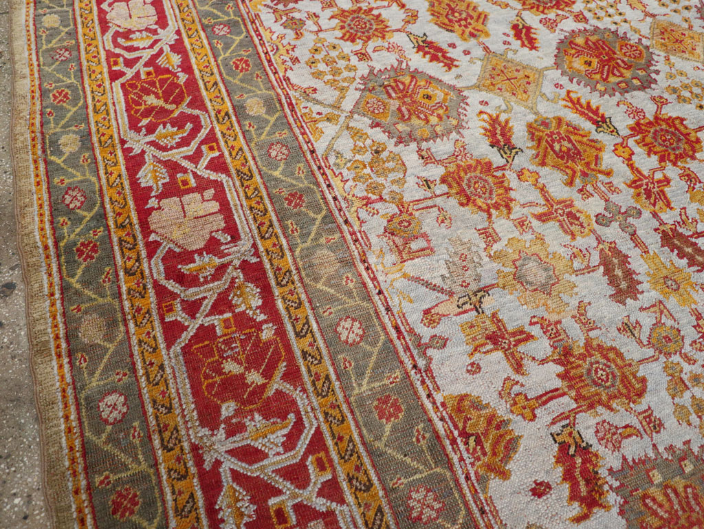 Antique Turkish Oushak Carpet, No.29519 - Staging