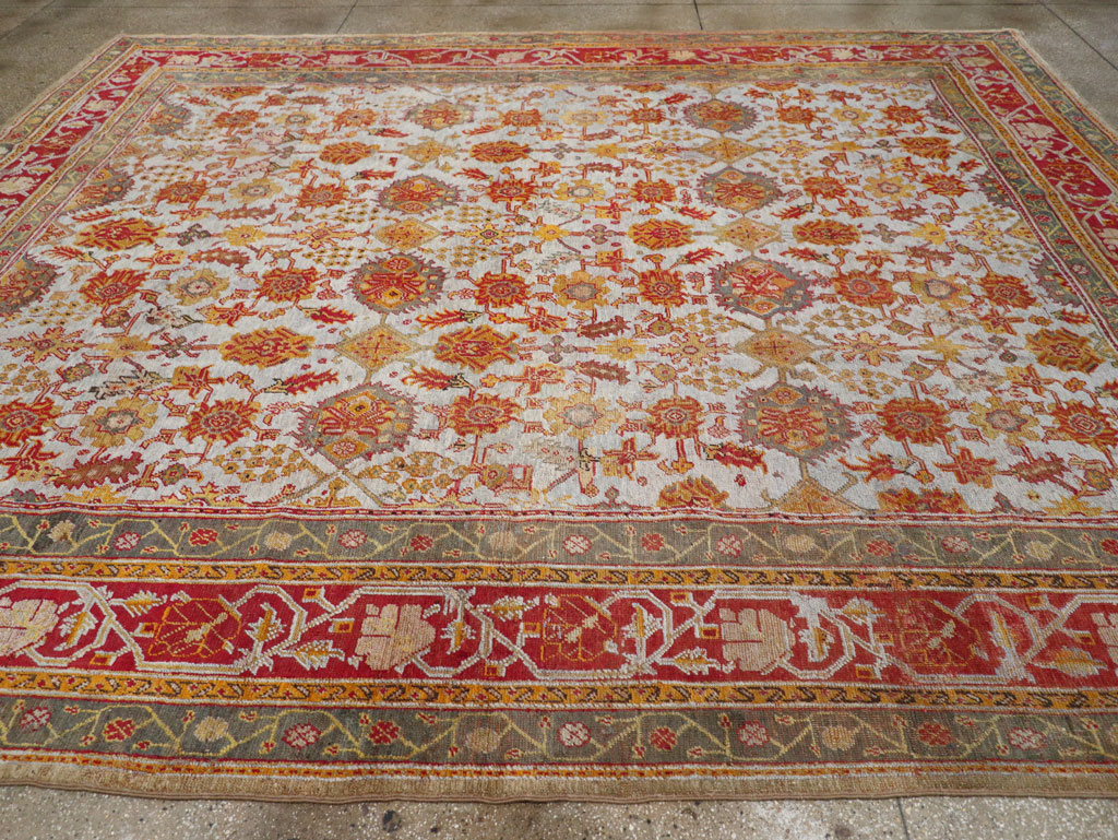 Antique Turkish Oushak Carpet, No.29519 - Staging
