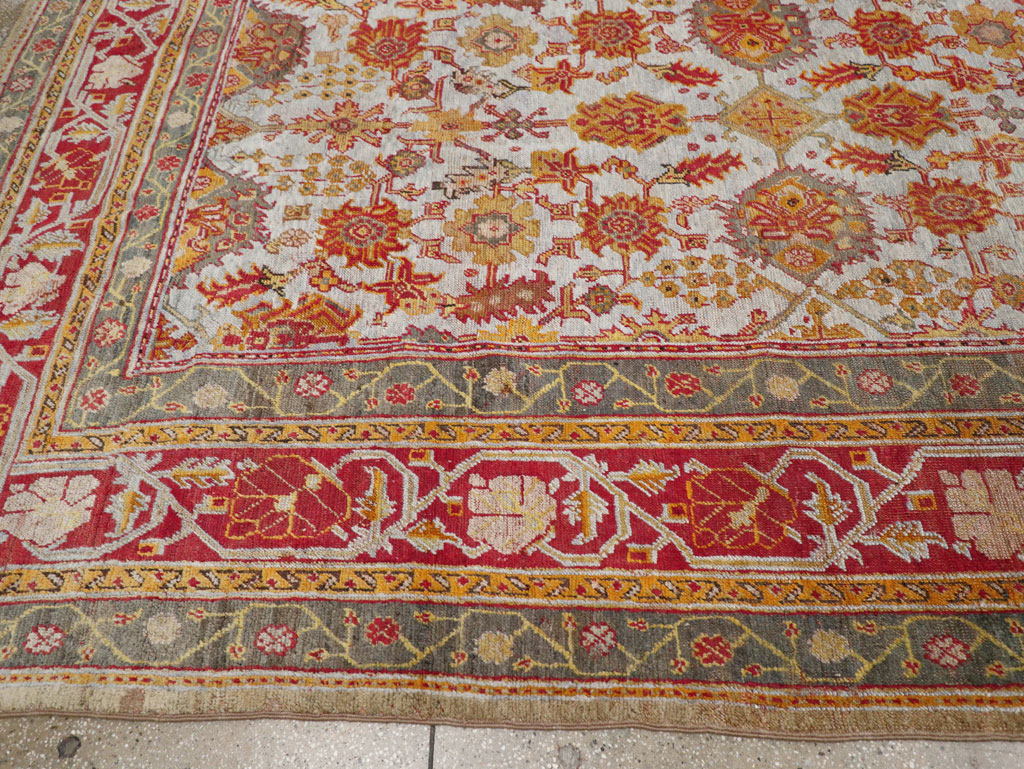 Antique Turkish Oushak Carpet, No.29519 - Staging