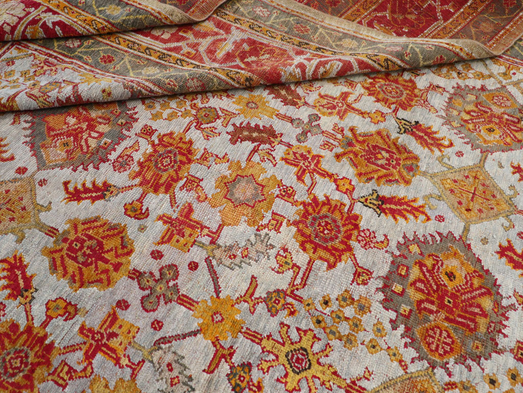 Antique Turkish Oushak Carpet, No.29519 - Staging