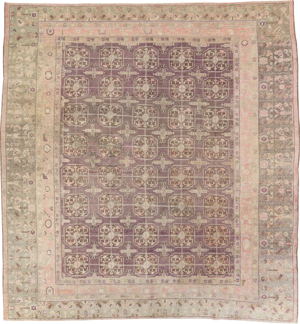 Antique Khotan Square Carpet, No.29521 - Staging
