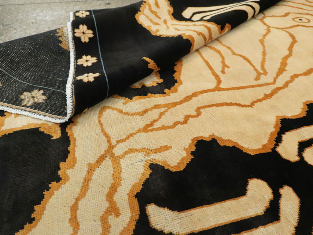 Tibetan Inspired Modern Buddhist Tantric Skeleton Ritual Rug, No.29523 - Staging