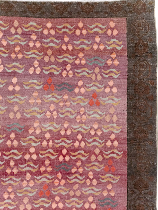 Vintage Turkish Cintamani Design Room Size Carpet, No.29529 - Staging