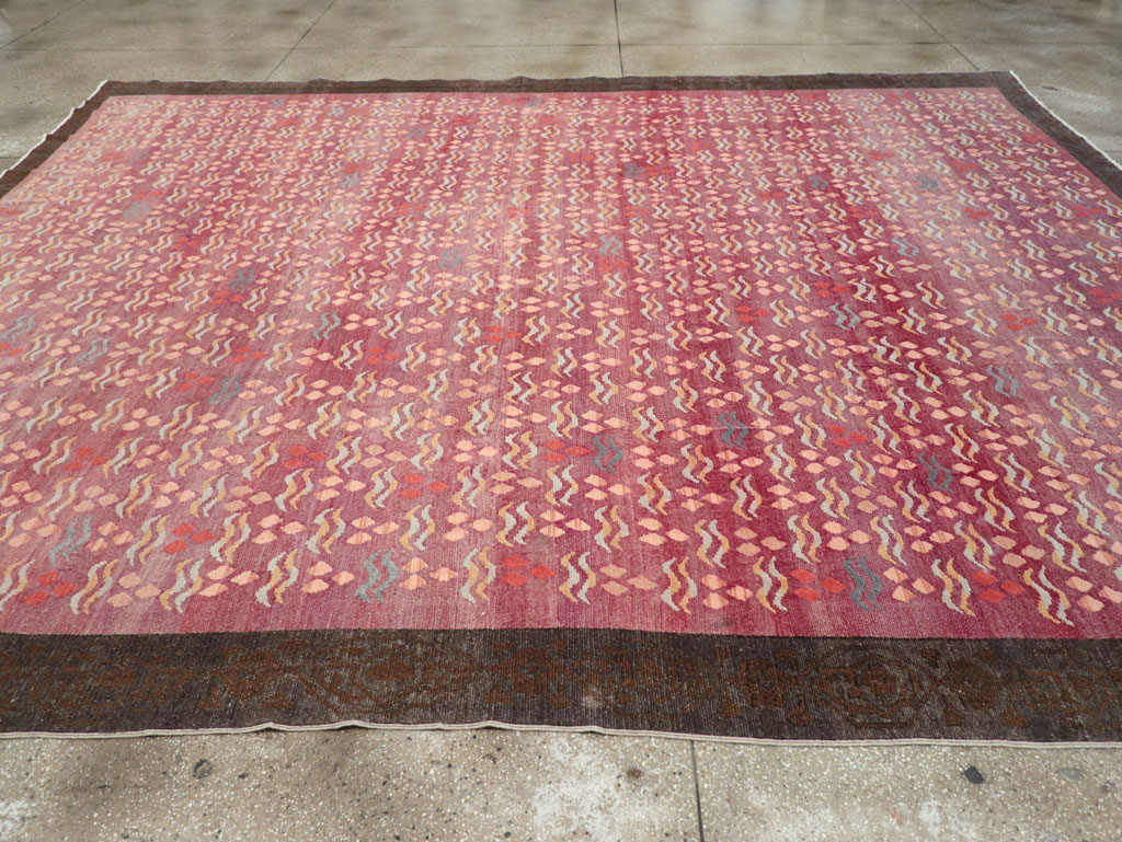 Vintage Turkish Cintamani Design Room Size Carpet, No.29529 - Staging