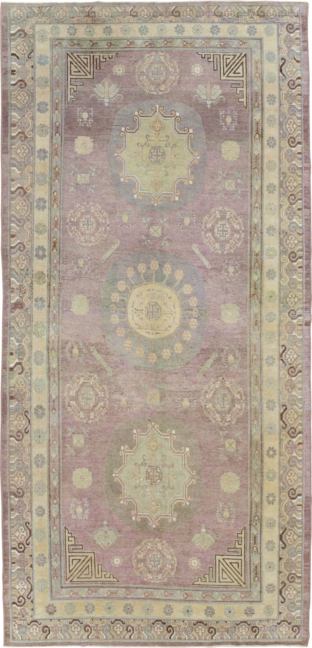 Antique East Turkestan Khotan Gallery Carpet, No.29531 - Staging