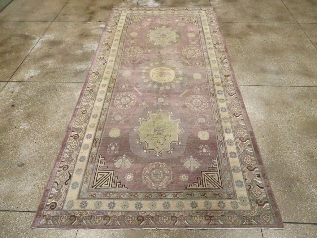 Antique East Turkestan Khotan Gallery Carpet, No.29531 - Staging