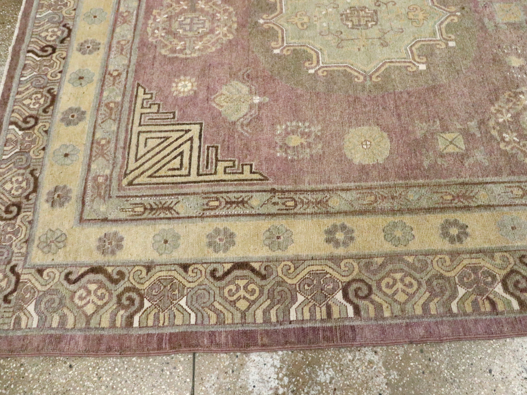 Antique East Turkestan Khotan Gallery Carpet, No.29531 - Staging