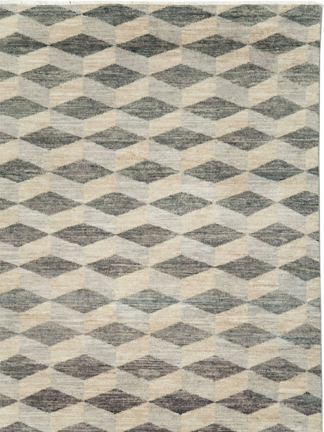 Contemporary Turkish Anatolian Room Size Carpet, No.29541 - Staging