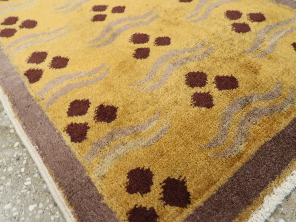 Vintage Turkish Art Deco Throw Rug, No.29545 - Staging